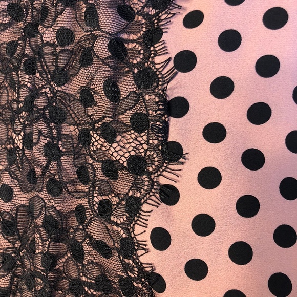 Loft rose flowy tank black lace, polka dot - Picture 5 of 6